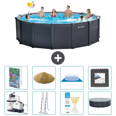 Produktbild von Graphite Panel Pool Rund - 478x124 cm - 9-teilig  S528