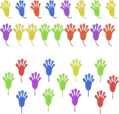 Imagen del producto de Juguetes "chismosos" para niños: 30 unidades, regalos con manos que se pegan. Coloridos. Juguetes "chismosos" con manos que se pegan