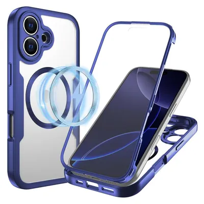 A disassembled phone case with a phone inside, showing its components and features.