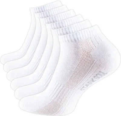 Produktbild von Stark Soul® Sneaker Socken 6 Paar, Damen und Herren, Mash, gekämmte Baumwolle, Gr: 39-42   Weiß