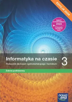 Immagine prodotto di WSiP Informatyka na czasie 3. Podręcznik. Zakres podstawowy. Edycja 2024, Edukacyjny, Polski, Broszurowa okładka, 264 stron(y)