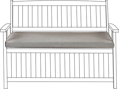 Produktbild von BELIANI Auflage für Gartenbank Grau Stoff mit Befestigung Reißverschluss Einfarbig UV-Beständig Modern Outdoor Gartenausstattung Dickes Sitzkissen