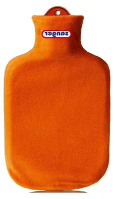 Produktbild von 2 L Wärmflasche mit Konturbezug aus Fleece, Wärmetherapie, orange