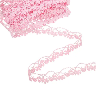Produktbild von Blumen Spitzenband - Besticktes Häkel-Spitzenband - Dekoration und Bastelbedarf - 2 cm x 4,57 m