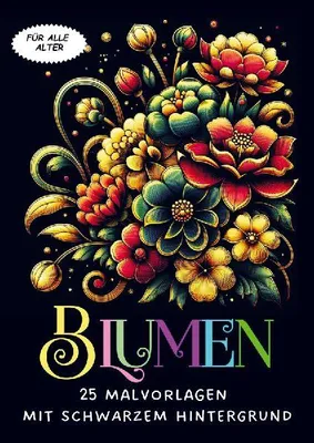 Produktbild von Malvorlagen mit schwarzem Hintergrund - Blumen