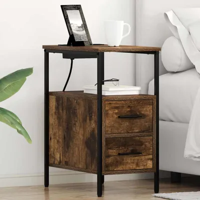 Obrázek produktu pro vidaXL Noční stolek kouřový dub 30 x 48 x 61 cm materiál na bázi dřeva