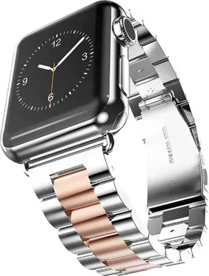 Produktbild von Strap-it Apple Watch 8 Stahlarmband (Silber/Roségold)