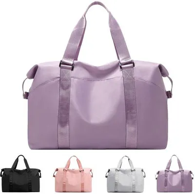 Produktbild von Unyqoos® Sport- & Reisetasche, 46 x 20 x 31 cm, 0,6 kg – wasserabweisendes 600D Nylon, großes Hauptfach, wasserdichtes Nassfach, 2 Innentaschen, 3 Frontsteckfächer, Trolley-Aufsteckfach