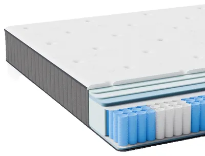 Immagine prodotto di Materasso a molle insacchettate - Materasso ortopedico a 7 zone - 180x200 cm - Altezza 25 cm - Grado di rigidità H3 - Grigio scuro