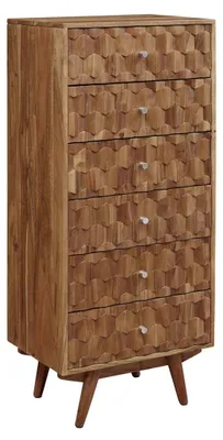 Immagine prodotto di MASSIVMOEBEL24 | MOSAYK #108 Comò in legno di acacia - laccato / natur 53x42x128