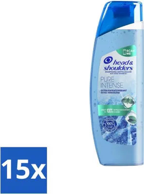 Productafbeelding van Head & Shoulders Anti-roos Shampoo – Pure Intense – Extra verkoelend – 250 ml - Voordeelverpakking - 15 stuks