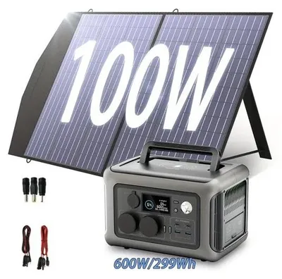 Immagine prodotto di Stazione di ricarica solare portatile con batteria da 299 Wh per il campeggio e i viaggi