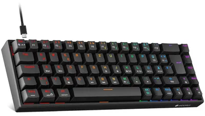 Produktbild von KOORUI 68 Keys Mechanische Gaming Tastatur, Rote Schalter, Schwarz