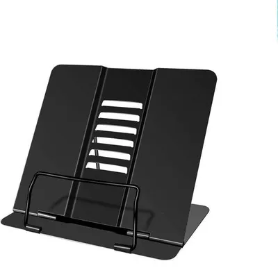 Zdjęcie produktu dla Ibenzoa® Regulowany, składany metalowy podnóżek do książek, 20×16×19 cm – możliwość regulacji kąta nachylenia w 6 stopniach, idealny do książek kucharskich, podręczników, dokumentów i tabletów