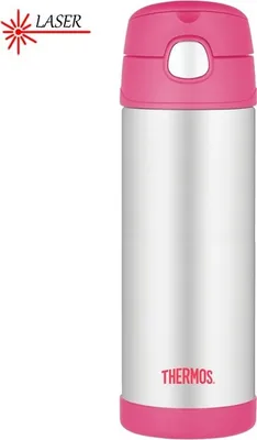 Produktbild von Baby Thermoskanne mit Strohhalm - rosa 0,47