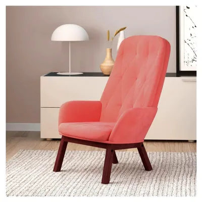 Produktbild von Lesesessel, Kinosessel, Relaxsessel in Rosa Samt für Arbeitszimmer und Wohnzimmer