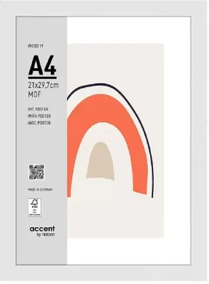 Obrázok produktu pre Nielsen 3221202 Wood 19 Rám na fotografie, biely, 21 x 29,7 cm
