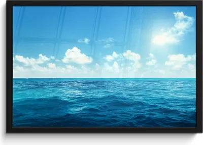 Produktbild von MuchoWow® MuchoWow® Gerahmtes Poster Meer - Himmel - Sonne 60x40 cm - Poster mit zchwarzem Bilderrahmen - Printing - Wanddeko Schlafzimmer