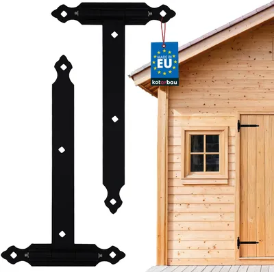 Produktbild von KOTARBAU® Ladenband 400 mm 2 St. Platte 245 mm Kugellager Schmiernippel Torband Türband Torscharnier Türscharnier Gartentorscharnier Scharnier
