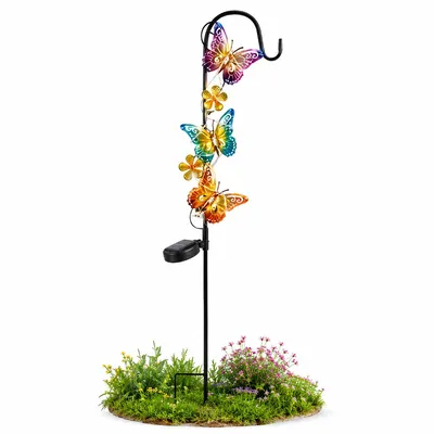 Produktbild von Solar Gartenstecker Schmetterling 2er Set, LED Solarleuchte Außen wasserdicht, Gartendeko für Garten, Terrasse, Balkon & Rasen
