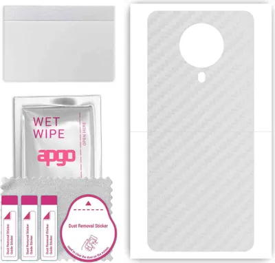 Produktbild von apgo Rückseite Schutzfolie, Skin, kompatibel mit Vivo G1, Hinten Displayschutzfolie aus Vinylfolie, kratzfest, einfache Montage - Transparenter Kohlenstoff