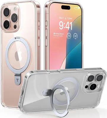 Produktbild von TORRAS Ostand iPhone 16 Pro Max Hülle MagSafe Militärischer Schutz Smartphone Case Transparent
