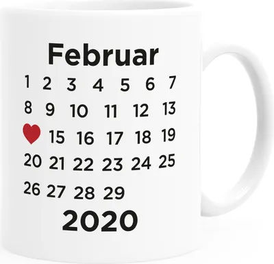 Produktbild von personalisierte Kaffee-Tasse Kalender anpassbares Datum Geschenk Liebe Jahrestag Hochzeitstag Hochzeitsgeschenk SpecialMe® weiß Keramik-Tasse