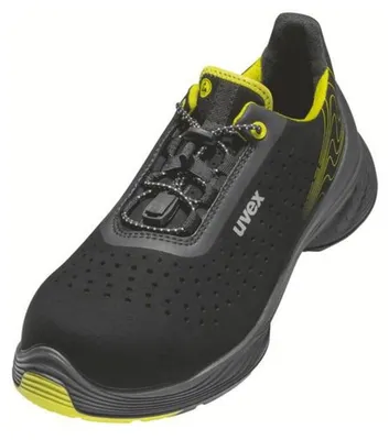 Produktbild von Uvex 1 G2, Sicherheitsschuh, S1, Halbschuh, 14/35, Unisex, Erwachsener, Sicherheitsschuhe, Schwarz, Gelb, EN, ESD, FO, S1, Speed-Schnürsenkel