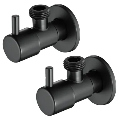 Produktbild von ZELURXX Eckventil 1/2 Zoll selbstdichtend, Edelstahl, Absperrventil 1/2 Zoll Eckregelventil, 2er-Set, Schwarz