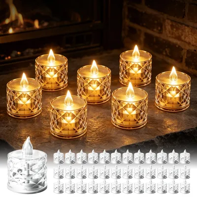 Obrázek produktu pro 36 LED svíček ve tvaru čajových svíček – bezplamenné svíčky na baterie, vhodné pro Halloween, Vánoce a jako dekorace do domácnosti (teplá bílá)