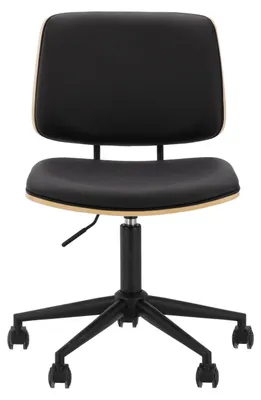Produktbild von Actona Owen, Gepolsterter Sitz, Gepolsterte Rückenlehne, Schwarz, Eiche, Schwarz, Eiche, Polyurethan (PU), Eiche, Polyurethan (PU)