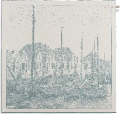 Produktbild von Knit Factory Küchentuch Hafen - Ecru/Stone Green - 50x50 cm