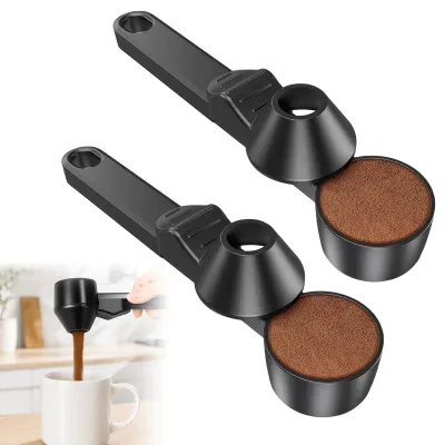 Kaffeedosierlöffel mit Trichter, 30 ml, schwarz