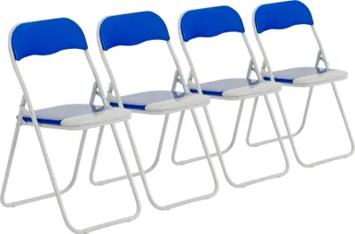 Produktbild von Harbor Housewares Farbige gepolsterte Klappstühle – Blau – 4er-Pack