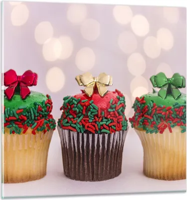 Produktbild von Bilder auf glas - Cupcakes Dessert Kuchen gebacken - 70x70cm - Glasbilder - Wandbilder - Kunstdruck - zum Aufhängen bereit - Wanddekoration aus Glas - Glas Bilder - Wandbild auf Glas - GAC70x70-2436