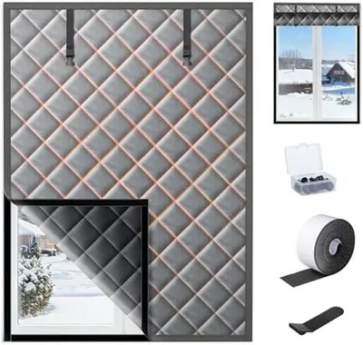 Produktbild von Fenster Isolierfolie 120×160CM | Isolierfolie gegen Kälte | Winddichte & Energiesparend Fensterfolie | Ohne Bohren | Für Bad, Schlafzimmer, Altbau, Mietwohnung und Verschiedene Fensterarten