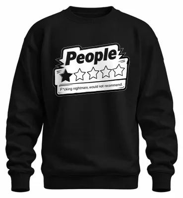 Obrázok produktu pre Mikina s nápisom "People F*cking Nightmare", sarkastický humor, čierna, veľkosť XL