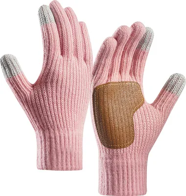 Produktbild von Winter-Touchscreen-Handschuhe für Damen und Herren, warme Strickhandschuhe mit rutschfester Handfläche, verdickte Thermohandschuhe für Outdoor-Aktivitäten wie Radfahren und tägliche Ausflüge