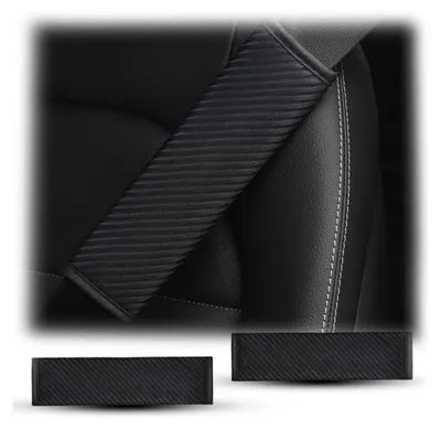 Immagine prodotto di Set di 2 imbottiture per cinture di sicurezza, colore nero, traspiranti, confortevoli, in poliestere