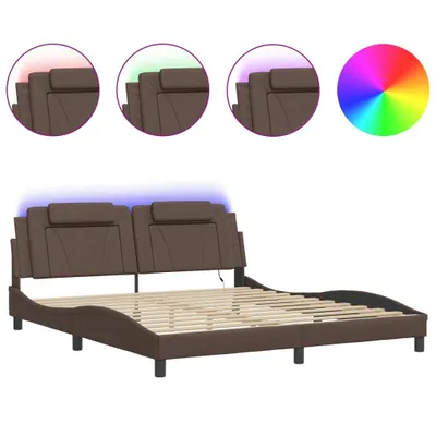 Obrázok produktu pre Rám postele Viana s LED bez matraca hnedý 180x200 cm
