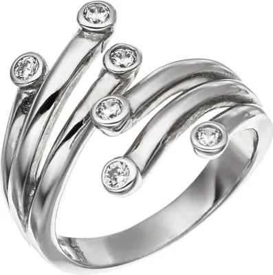 Produktbild von Ring Damenring aus 925 Silber mit 6 Zirkonia weiß Silberring Damen Innenumfang 52mm  Ø16.6mm