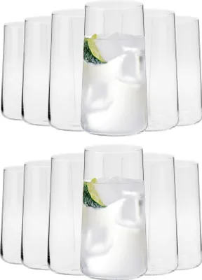 Image de KIAPPO Set de verres à long drink 540 ml - 12 verres - Verres à boire - Design moderne pour l'eau et les boissons froides - Verre en cristal - Résistant au lave-vaisselle