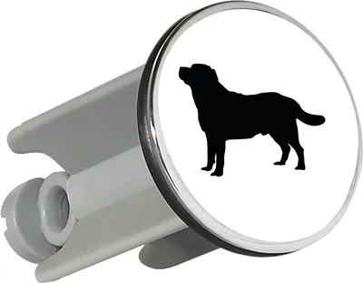 Produktbild von Huuraa Waschbeckenstöpsel Labrador Retriever Silhouette 4cm höhenverstellbar Abflussstopfen Geschenkidee