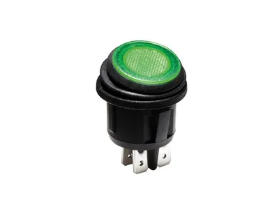 Image de Interrupteur à bascule lumineux à LED verte 2P Dpst /On-Off 12V