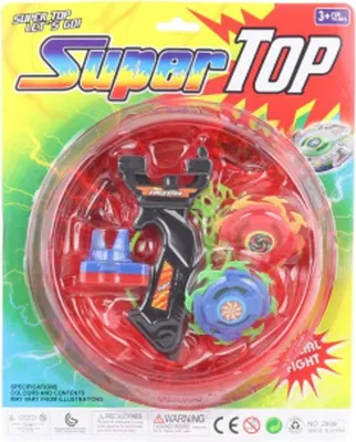 Produktbild von Spielset mit 2 leuchtenden Kreiseln, Launcher und Dreh-Arena 16 cm
