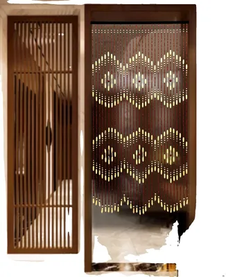 Obrázek produktu pro Korálkový závěs, šířka 90 cm, výška 175 cm, zavěšený na stropě, geometrický vzor, ruční práce