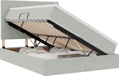 Zdjęcie produktu dla vidaXL Łóżko piętrowe z materacem jasnoszare 140 x 190 cm aksamitne