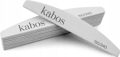 Zdjęcie produktu dla Kabos Dwustronny pilnik do paznokci półksiężyc 150/240 - 10 sztuk