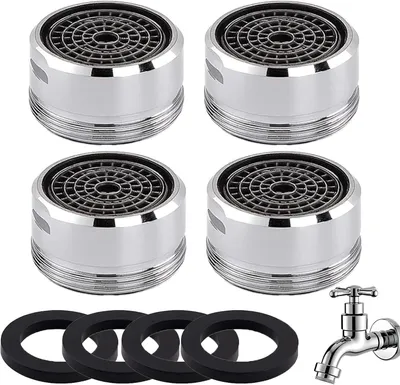 Imagen del producto de Regulador de chorro Perlator M24, con flujo de agua ajustable, juego de 4 unidades, para grifos de cocina