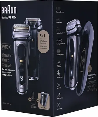 Obrázok produktu pre Braun Series 9 Pro+ 9575cc Wet & Dry, Planžetový holiaci strojček, Kovová, Batérie, Lithium-ion (Li-ion), 90 min, 170 mm